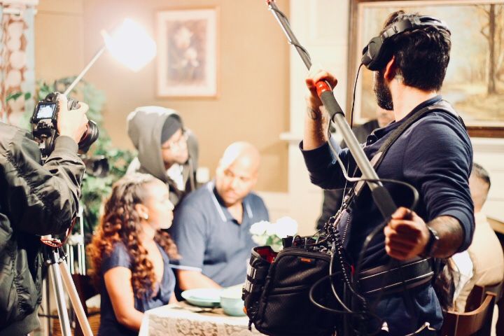 Behind the scenes on a Wynn Film Productions set