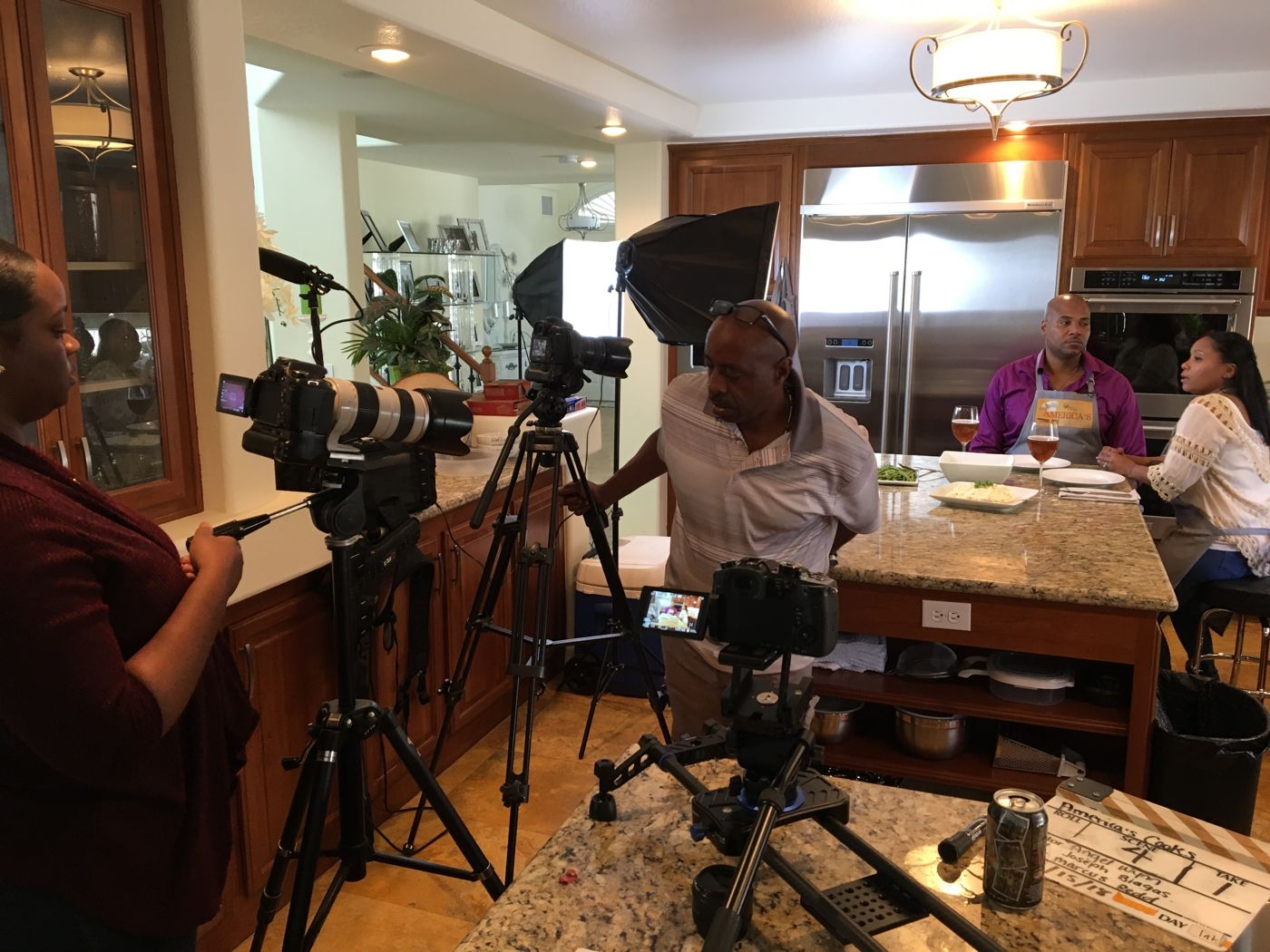 Behind the scenes on a Wynn Film Productions set