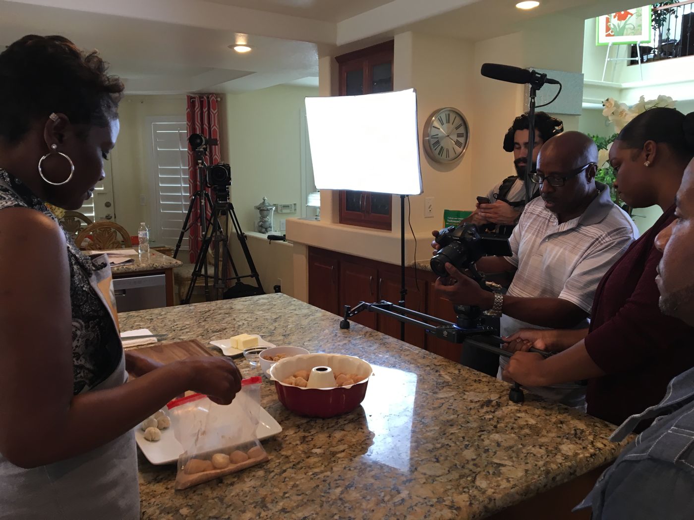 Behind the scenes on a Wynn Film Productions set